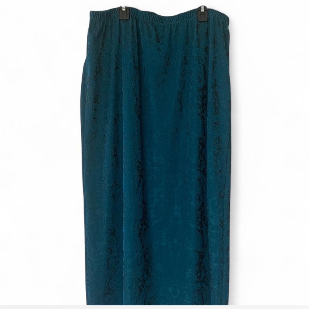 Cottagecore Grandma core Classy JM Collection Teal Maxi Skirt size 1X